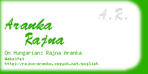 aranka rajna business card